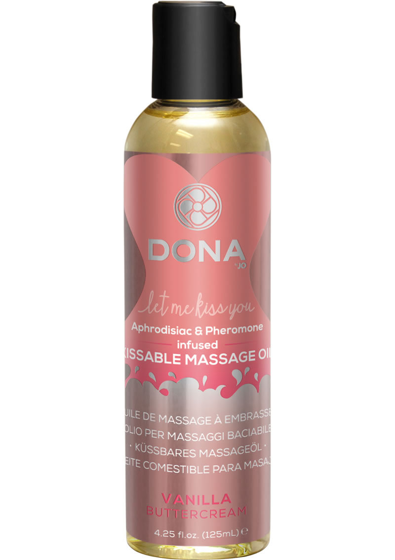 Dona Aphrodisiac And Pheromone Infused Kissable Massage Oil Vanilla Buttercream 3.75oz